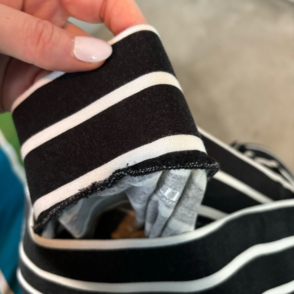 ana Long Maxi Skirt Black and White Striped L - Picture 5 of 7